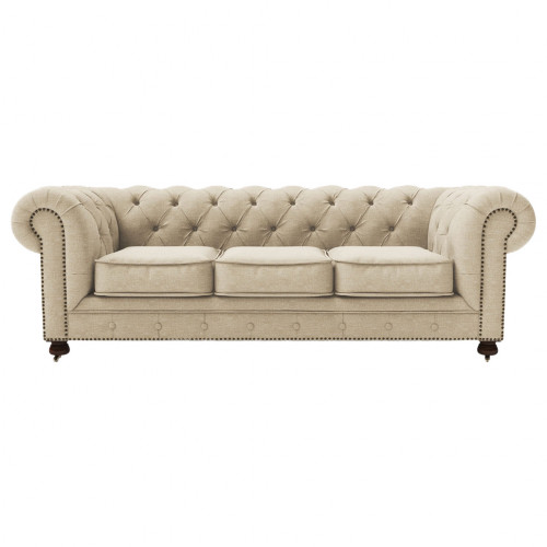 диван chesterfield lux трехместный прямой кремовый в Махачкале