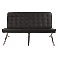 диван barcelona style loveseat sofa прямой черный в Махачкале