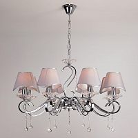 подвесная люстра eurosvet kelly 10085/8 хром/прозрачный хрусталь strotskis в Махачкале