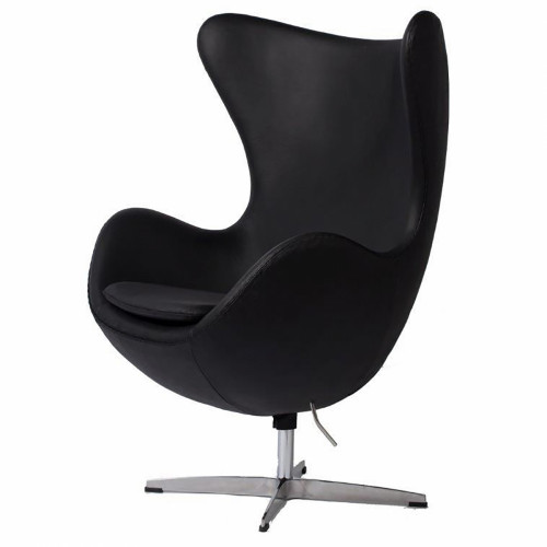 кресло egg chair кожа черное в Махачкале