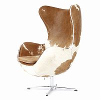 кресло egg chair коричнево-белое в Махачкале