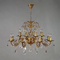 подвесная люстра ambiente alicante 8888/8+8 ab leaf crystal бронза в Махачкале