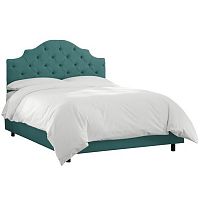 кровать двуспальная 180х200 зеленая с каретной стяжкой henley tufted teal в Махачкале