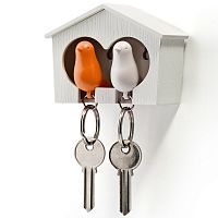 держатель+брелок для ключей двойной sparrow белый-оранж в Махачкале