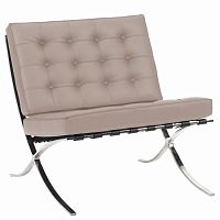 кресло barcelona chair кожа серое в Махачкале
