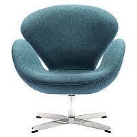 кресло swan chair сине-зеленое в Махачкале