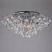 потолочная люстра eurosvet crystal 10081/12 хром/прозрачный хрусталь strotskis в Махачкале