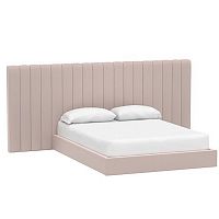 кровать двуспальная с большой спинкой 160x200 розовая avalon extended в Махачкале