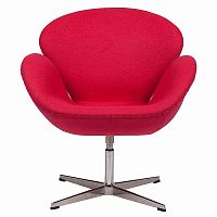 кресло swan chair шерсть красное в Махачкале