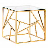 стол журнальный gold cube 55*55*55 см золотой, белый в Махачкале
