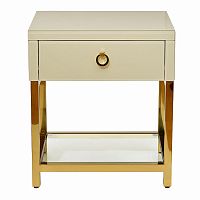 тумбочка с выдвижным ящиком classic бежевая с золотом в Махачкале