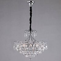 подвесная люстра eurosvet crystal 10080/6 хром/прозрачный хрусталь strotskis в Махачкале