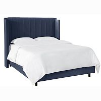кровать двуспальная 160x200 синяя margo wingback в Махачкале