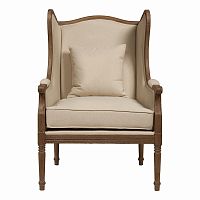 кресло мягкое с ушами бежевое cameron armchair в Махачкале