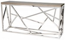 консоль geometric 180x50x90 хром, коричневая столешница в Махачкале