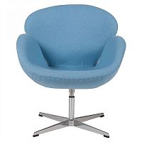 кресло swan chair шерсть голубое в Махачкале