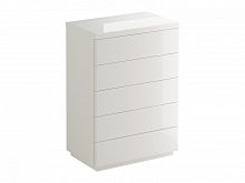 комод kristal 5 ящиков белый глянец в Махачкале