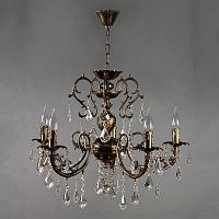 подвесная люстра ambiente alicante 8888/5 pb leaf crystal в Махачкале
