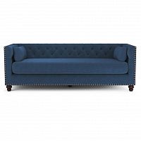 диван chesterfield florence трехместный прямой синий в Махачкале