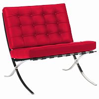 кресло barcelona chair кожа красное в Махачкале