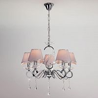 подвесная люстра eurosvet kelly 10085/5 хром/прозрачный хрусталь strotskis в Махачкале