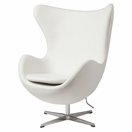 кресло egg chair кожа белое в Махачкале