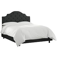 кровать двуспальная 180х200 черная с каретной стяжкой henley tufted black в Махачкале