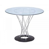 стол noguchi cyclone glass диаметр 100 см хром, прозрачный в Махачкале