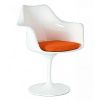 кресло tulip armchair бело-оранжевое шерсть в Махачкале