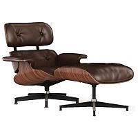 кресло lounge chair & ottoman коричневое в Махачкале