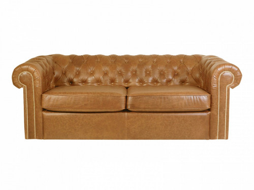 диван chesterfield прямой светло-коричневый в Махачкале
