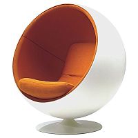 кресло eero ball chair бело-оранжевое в Махачкале