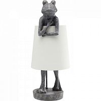 лампа настольная frog серая с белым абажуром в Махачкале