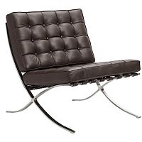 кресло barcelona chair кожа коричневое в Махачкале