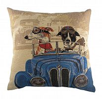 подушка с забавными собаками на синем автомобиле doggie drivers blue в Махачкале