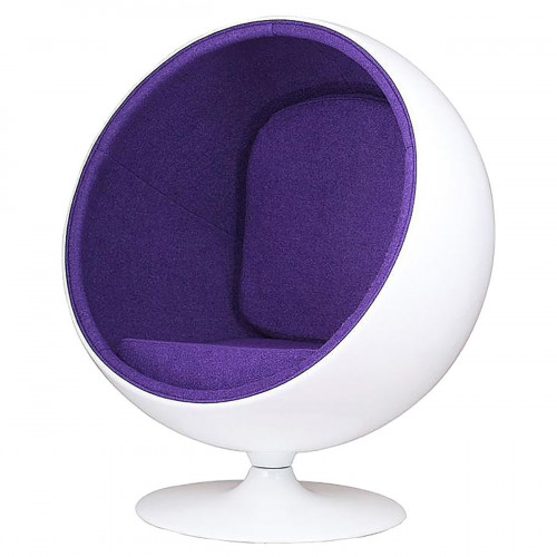 кресло eero ball chair бело-фиолетовое в Махачкале