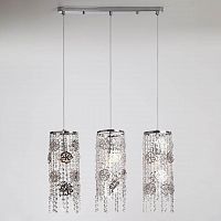 подвесной светильник eurosvet flower 10083/3 хром/прозрачный хрусталь strotskis в Махачкале