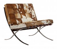 кресло barcelona chair коричнево-белое в Махачкале