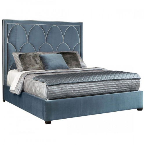 кровать двуспальная 160х200 голубая petals queen в Махачкале