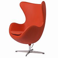 кресло egg chair кожа оранжевое в Махачкале