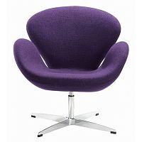 кресло swan chair шерсть фиолетовое в Махачкале