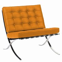 кресло barcelona chair экокожа оранжевое в Махачкале