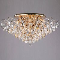 потолочная люстра eurosvet crystal 10081/12 золото/прозрачный хрусталь strotskis в Махачкале