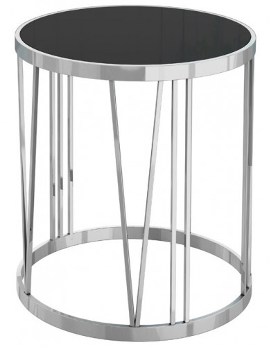 стол журнальный silver drum хром, черный в Махачкале