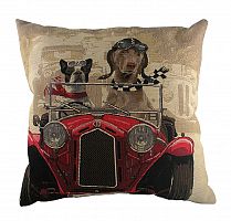 подушка с забавными собаками на красном автомобиле doggie drivers red в Махачкале