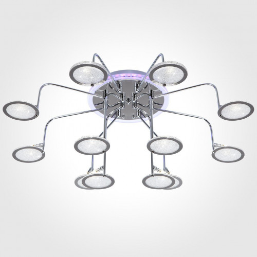 потолочная люстра eurosvet spider 80109/12 хром/синий+фиолетовый в Махачкале