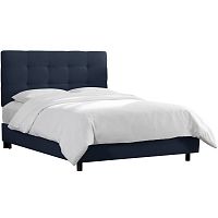 кровать двуспальная с мягкой спинкой 160х200 синяя alice tufted blue в Махачкале