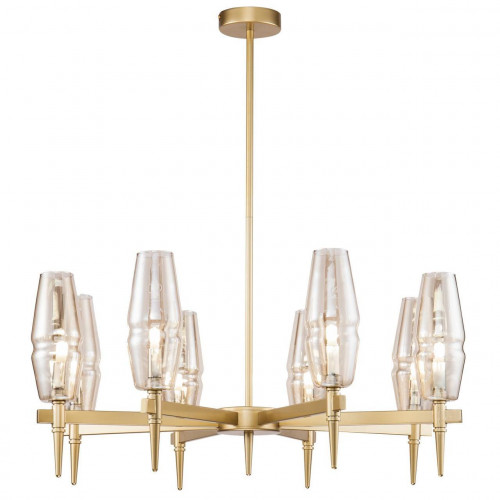 подвесная люстра maytoni lita h002pl-08g янтарная в Махачкале