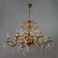 подвесная люстра ambiente alicante 8888/6+6 ab leaf crystal бронза в Махачкале