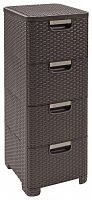 комод c 4 отделениями rattan style тёмно-коричневый в Махачкале